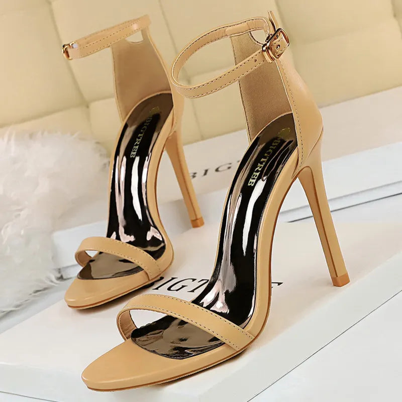 Shoes Summer Women Sandals Suede Hollow High Heels Stiletto Fashion Sandles Women Heels Ladies Shoes Women's Sandals 829-1-knakipu-10cm