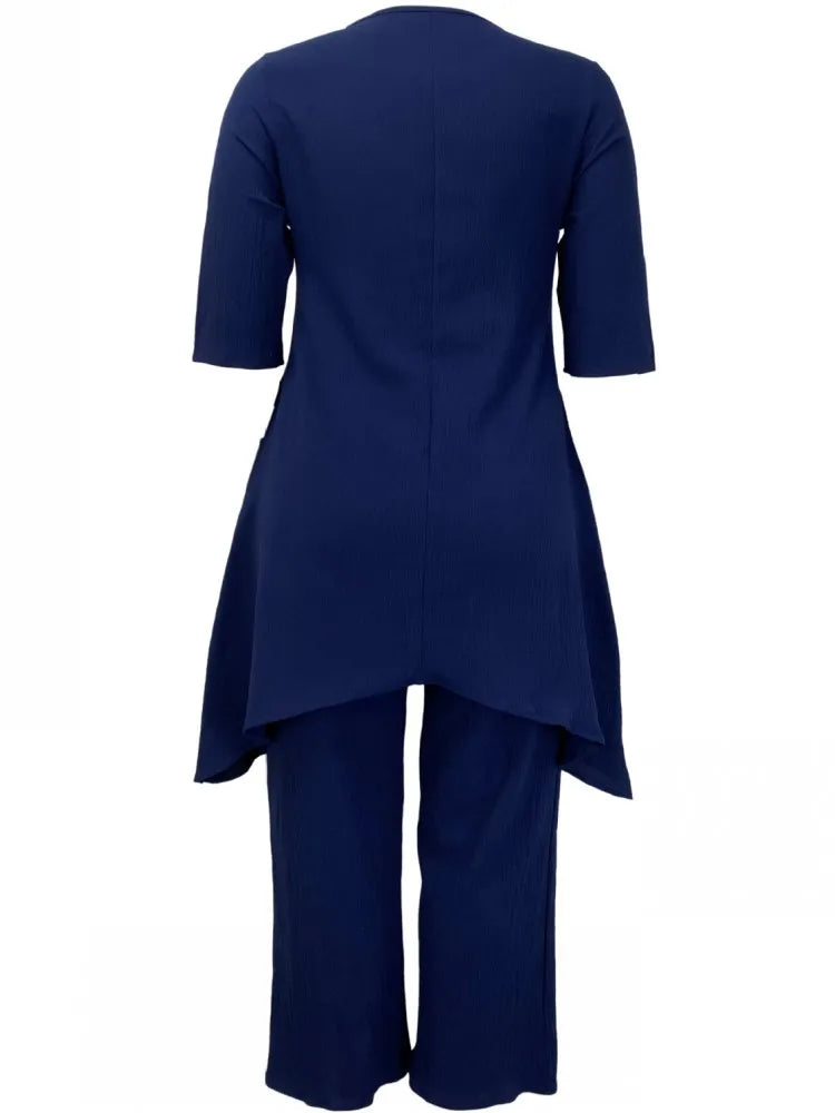 2 Piece Women Sets 2025 Plus Size Spring Autumn Matching Sets Top And Pants Suits Outfits Oversized Clothing