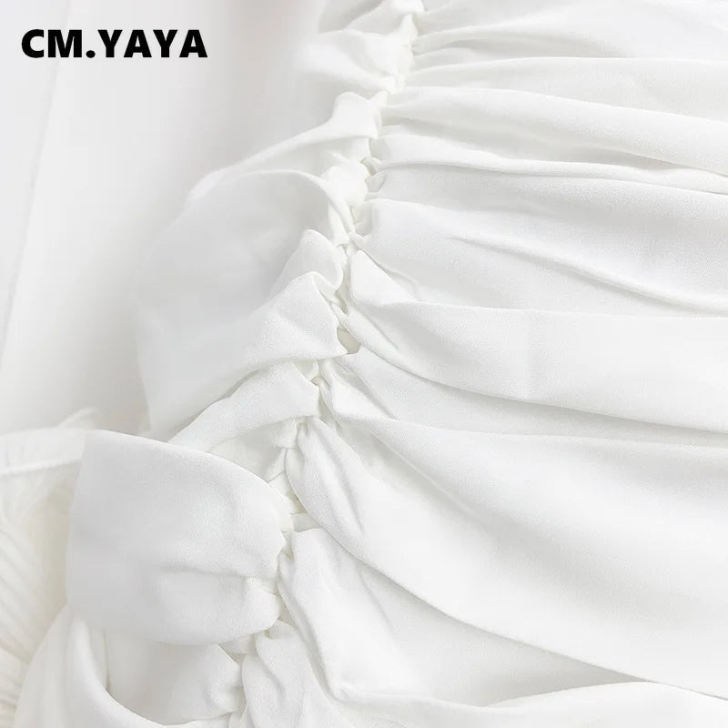 2024 Spring/Summer A-Line Women Skirt Satin Ruffles 3D Floral Decorations Night Club Party Hip-Wrapped Short Skirts