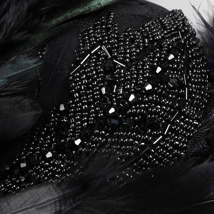 Women'S Luxury Party Dress Black Feather Design Strapless Prom Short Formal Occasions Dance Dress Summer New