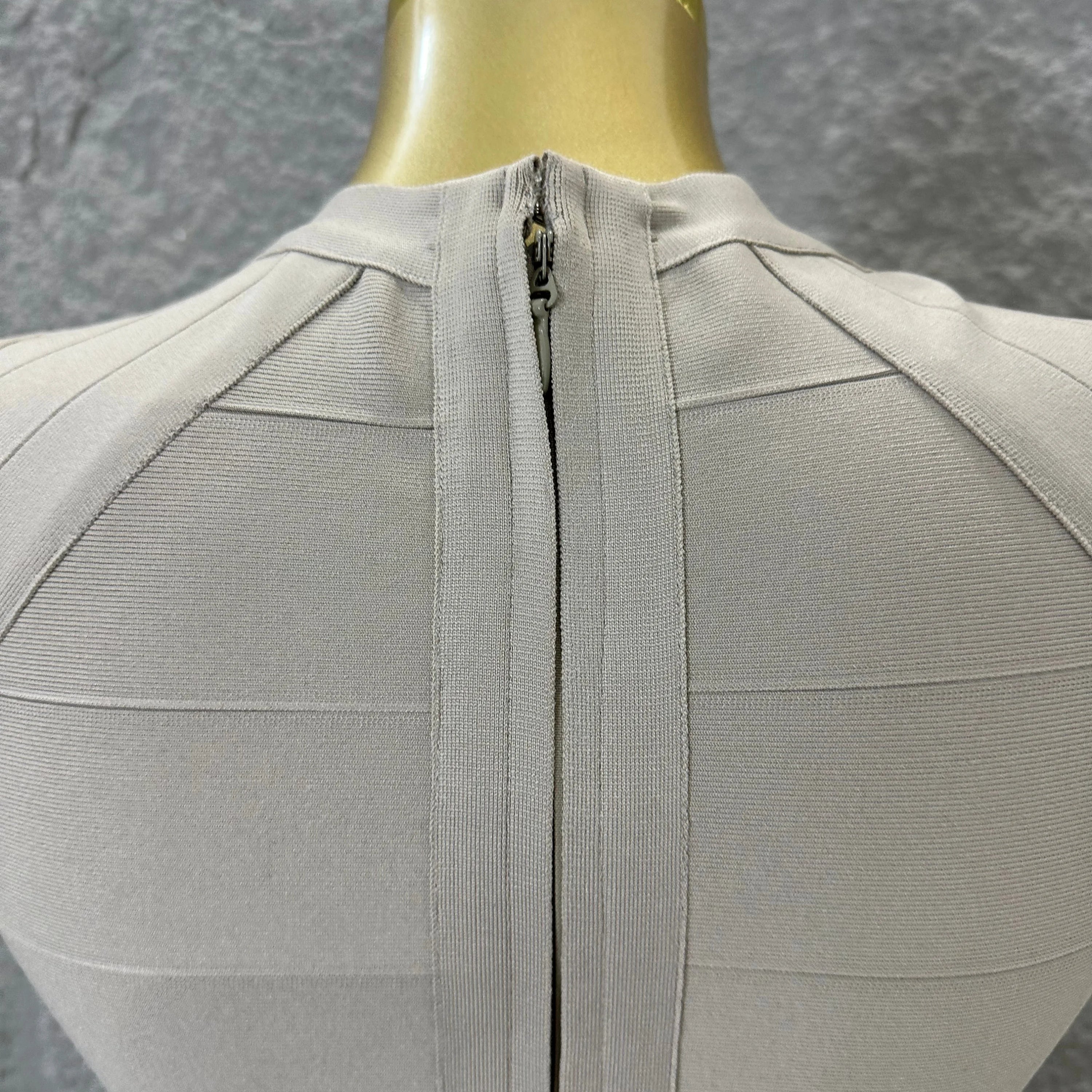 2026 Elegant Beige Bandage Midi Dress Women Sleeveless Deep V Neck Bodycon Cocktail Party Evening Gown Formal Event Wear