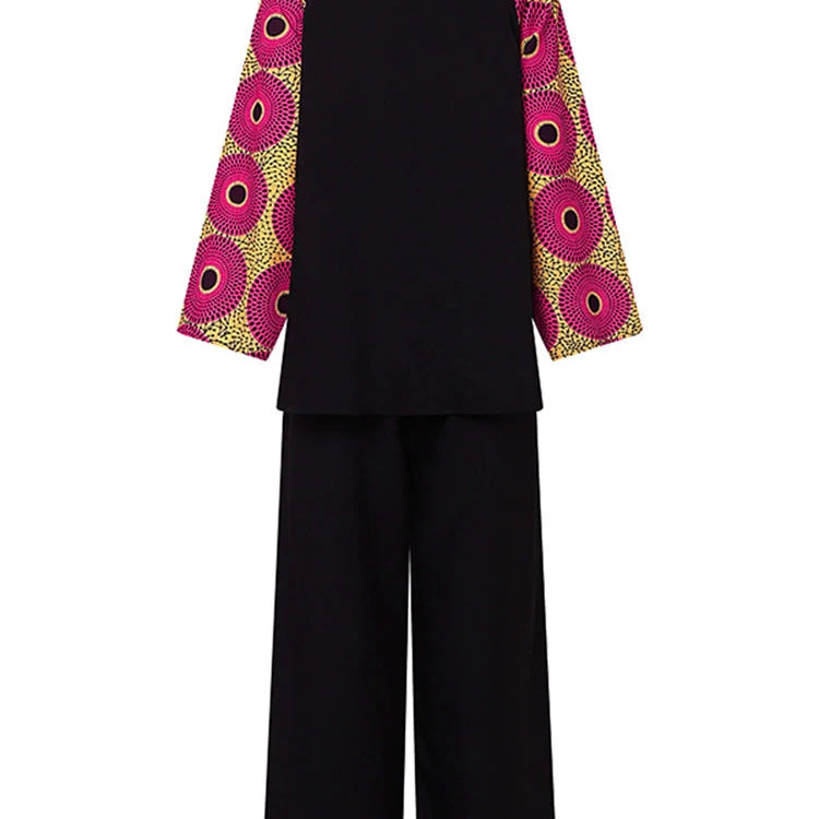 Plus Size VONDA Bohemian Style Printing Outfits Women Elegant Tops Sets O-neck Long Sleeve Casual Loose Two Piece Suits Holiday