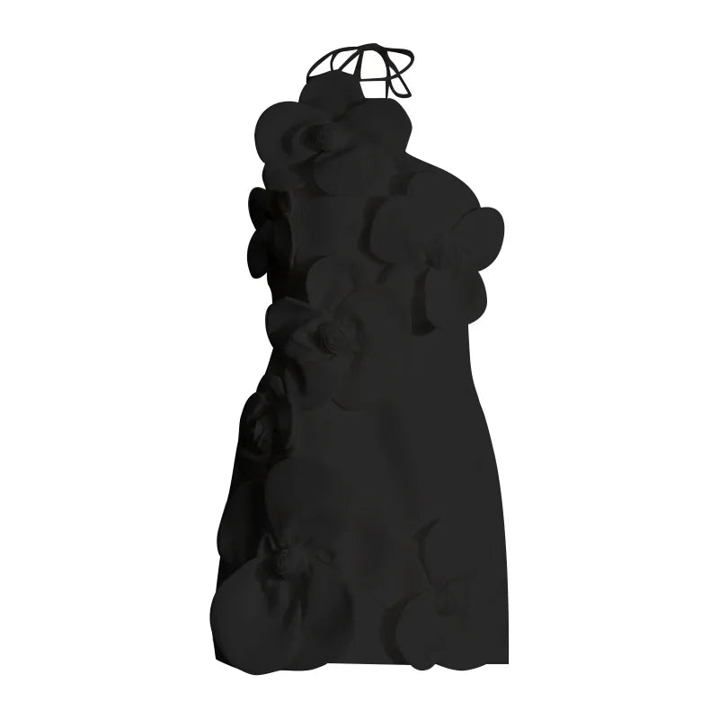 White Color Women Sexy Halter Off the Shoulder Florals Bodycon Mini Dress Nightclub Party Celebrate Birthday Cocktail Dress black