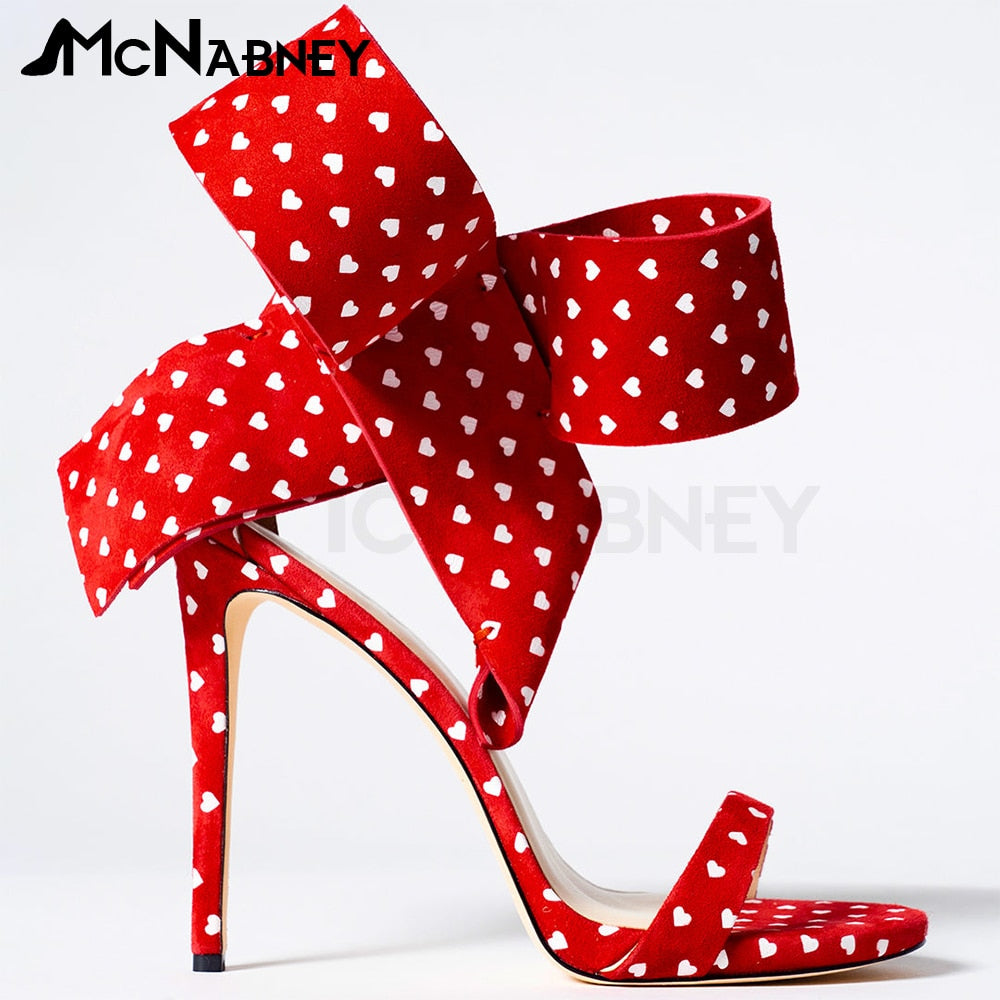 Satin Butterfly Knot High Heels Stiletto Pointed Toe Sandals Luxury Style Shoes Fashion High Heels Shiny Rhinestone Sandals