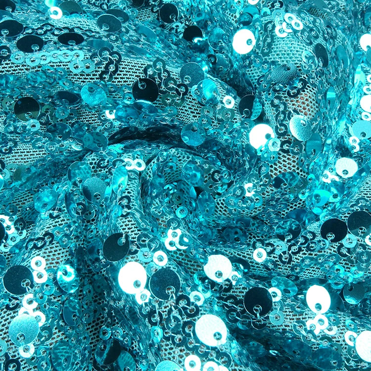 Opulent Cyan Cross Straps Sequin Crystal Detailing Dress for Fashion Galas Party Evening Gown