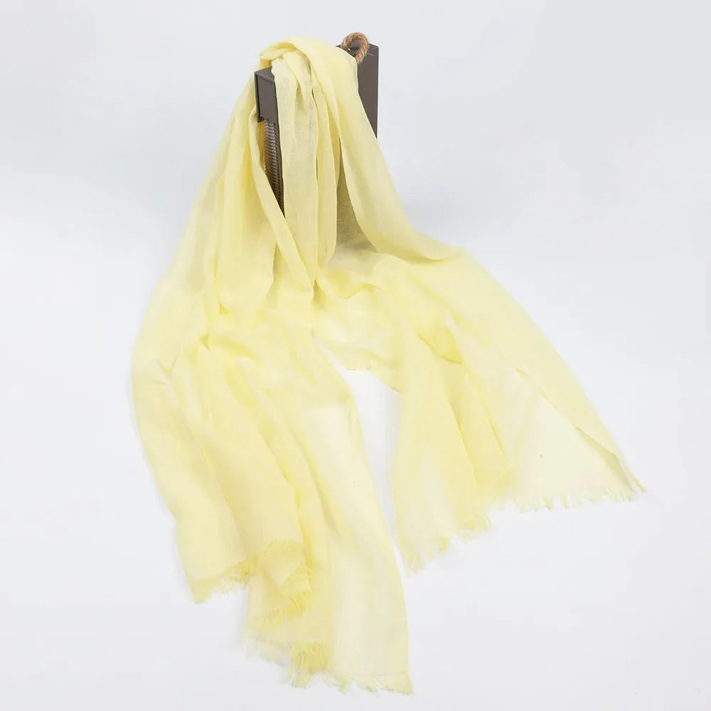 2023 Silk Scarves Women Luxury Brand Hijab Scarf Solid Foulard Femme Shawls Wraps Silk Bandana Head Scarf Hijab Beach Poncho Linen one