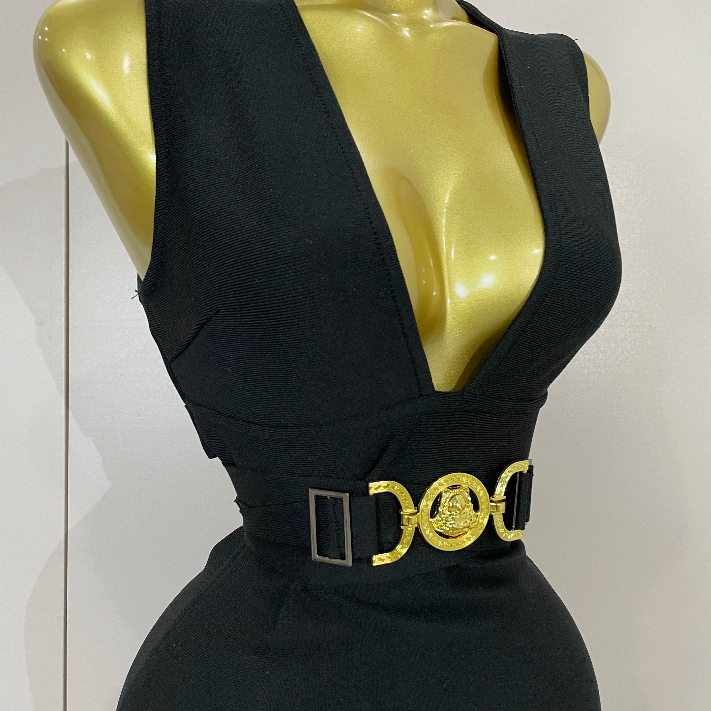 Women Elegance Sexy V-Neck Sleeveless Bodycon Bandage Dress Nightclub Party Evening Dress High Quality Luxury Birthday Dresses
