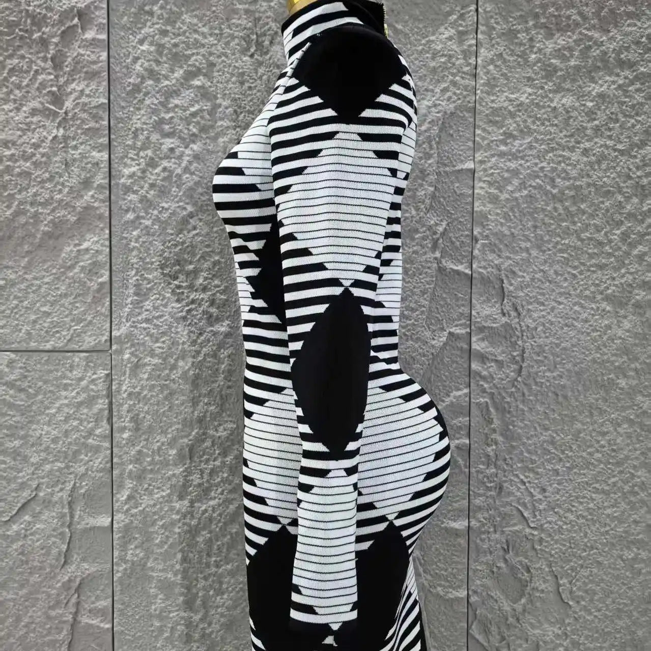 Women Long Sleeve Sexy Plaid Bodycon Mini Bandage Dress Fashion Evening Party Celebrate Office Wear Clothing