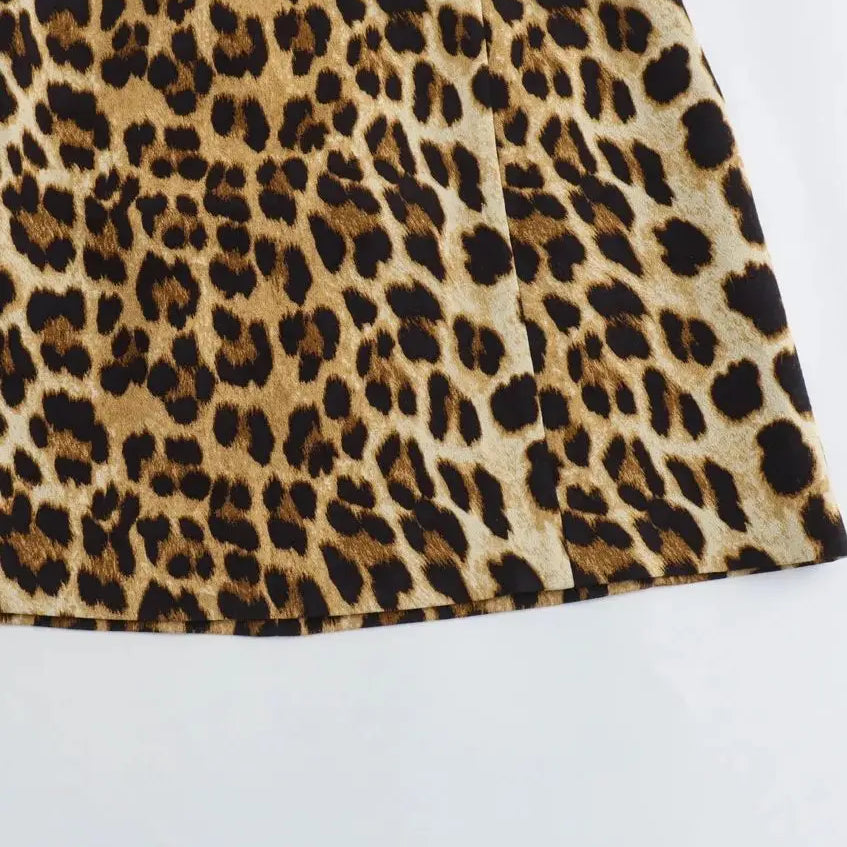 XNWMNZ Women Fashion Animal Print Dress Women High Street O Neck Sleeveless Back Zip Female Mini Dresses