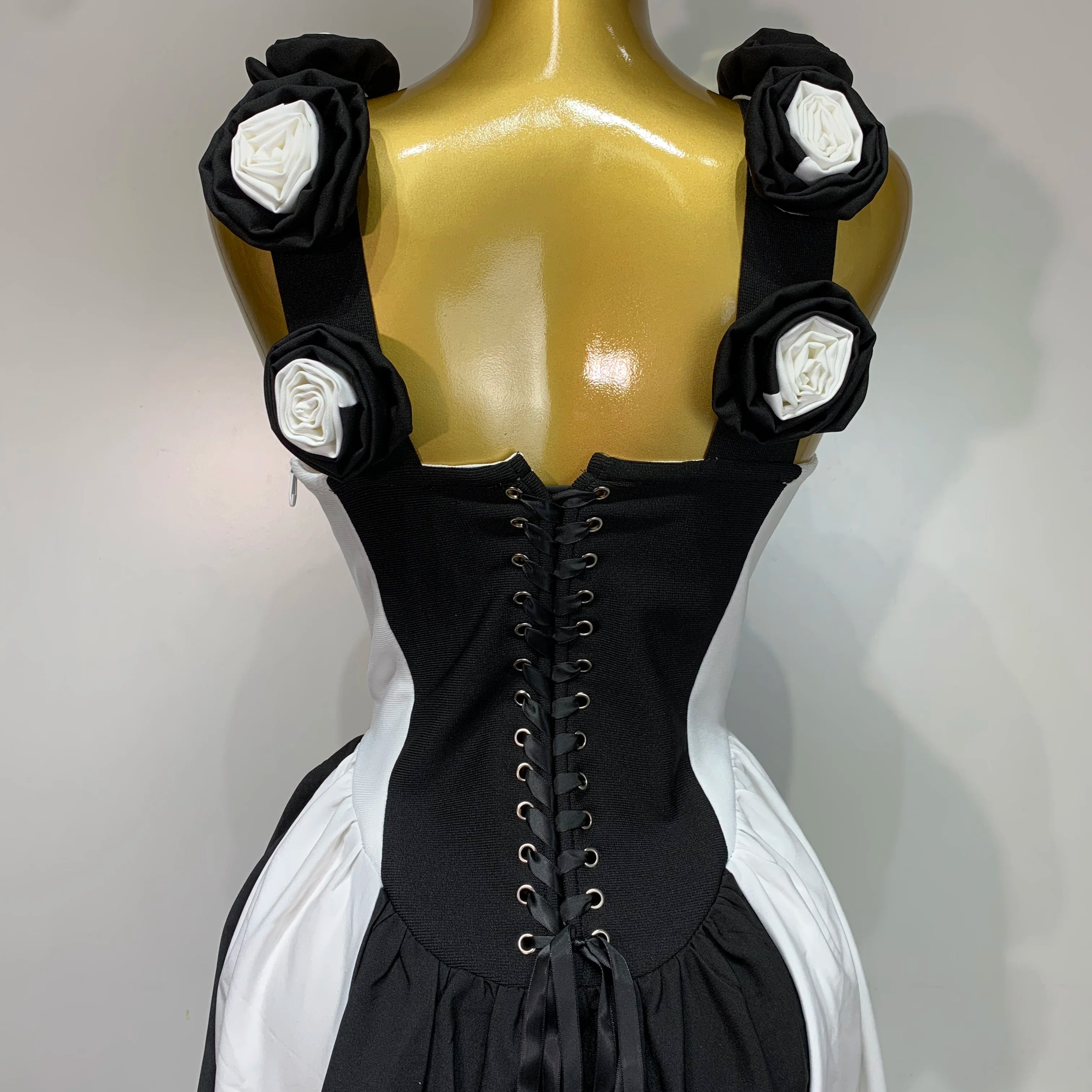 Sexy High fork Sleeveless Bandage Dress Women Flower Black White Stripe Long Dresses Vacation Party Elegangt Party Club Dresses