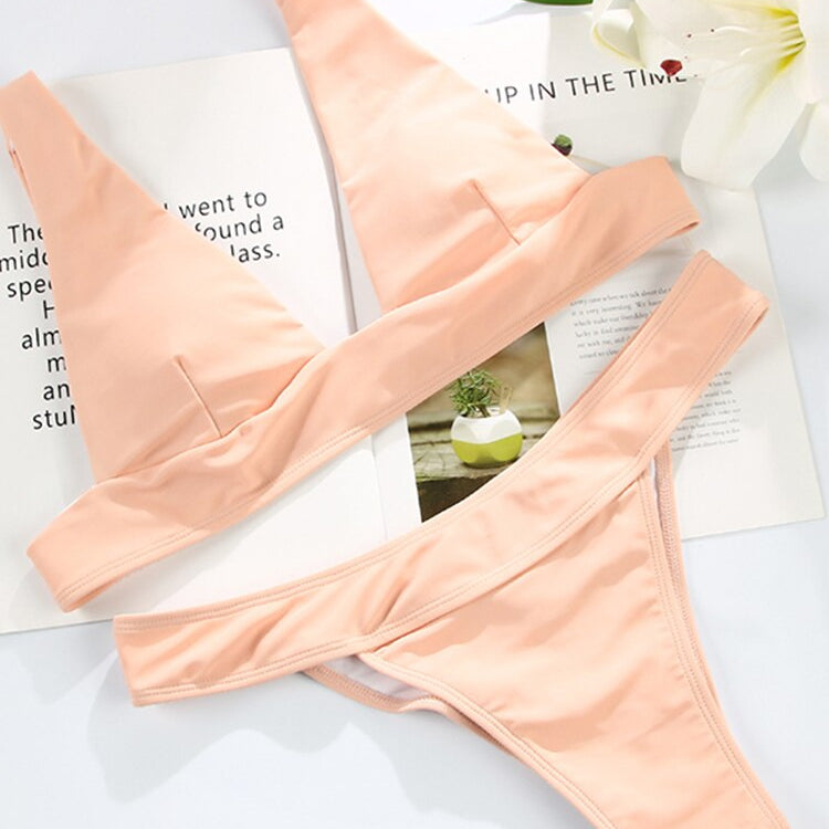 Sexy Bikini Bathing Suit Pink Black Biquini Bandage Bikini Set 5