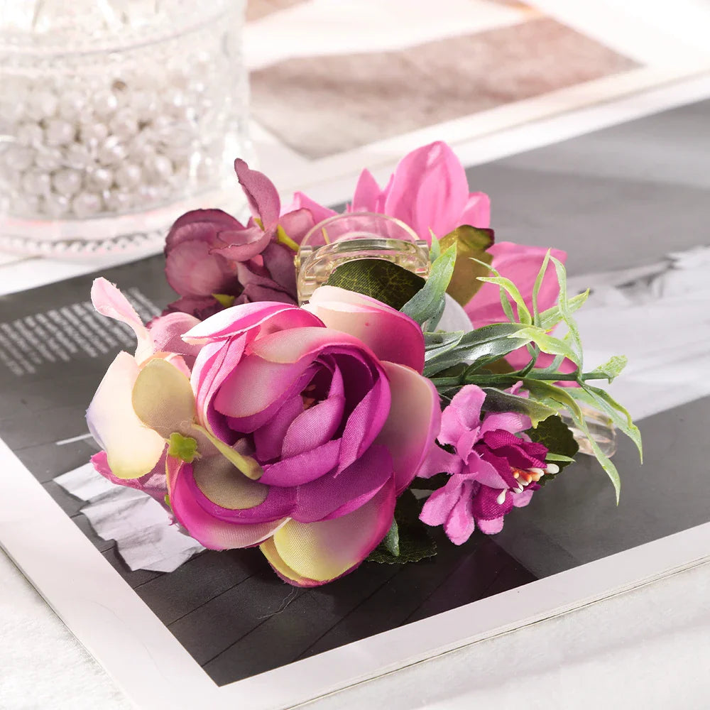 Haimeikang Large Size Flower Hair Clip Claws Hair Crab For Thick Hair Barrettes Hairpins Women Summer Fashion Hair Accessories 0409E-11cm