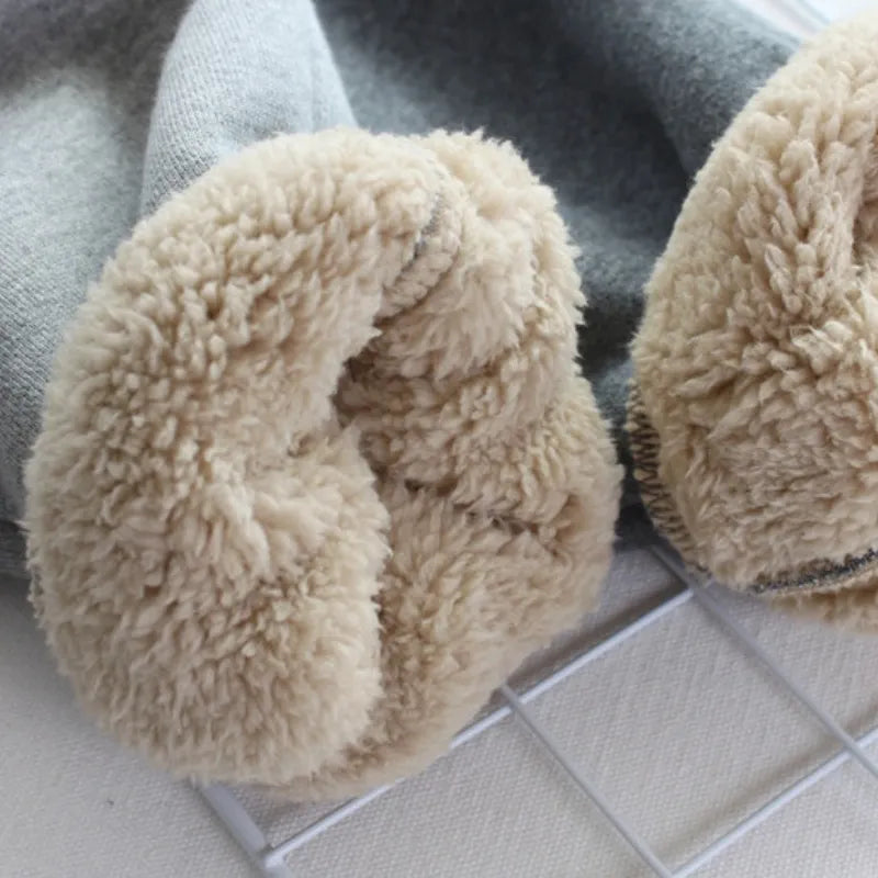 Simple Fashion Sports Casual Suit Women's Autumn Winter Artificial Lamb Wool and Velvet Thickened Hooded Short Coat Sports Pants