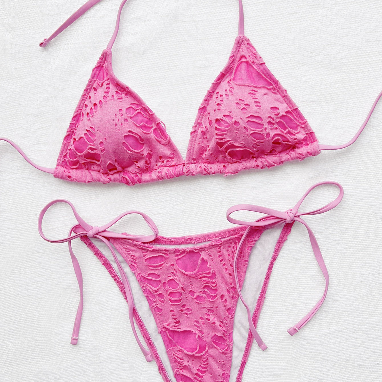 Sexy Hole Mini Bikinis Bandage Bikini Set 2024 New Swimwear Women Swimsuit Female Bather Two-pieces Bathing Suit Swim