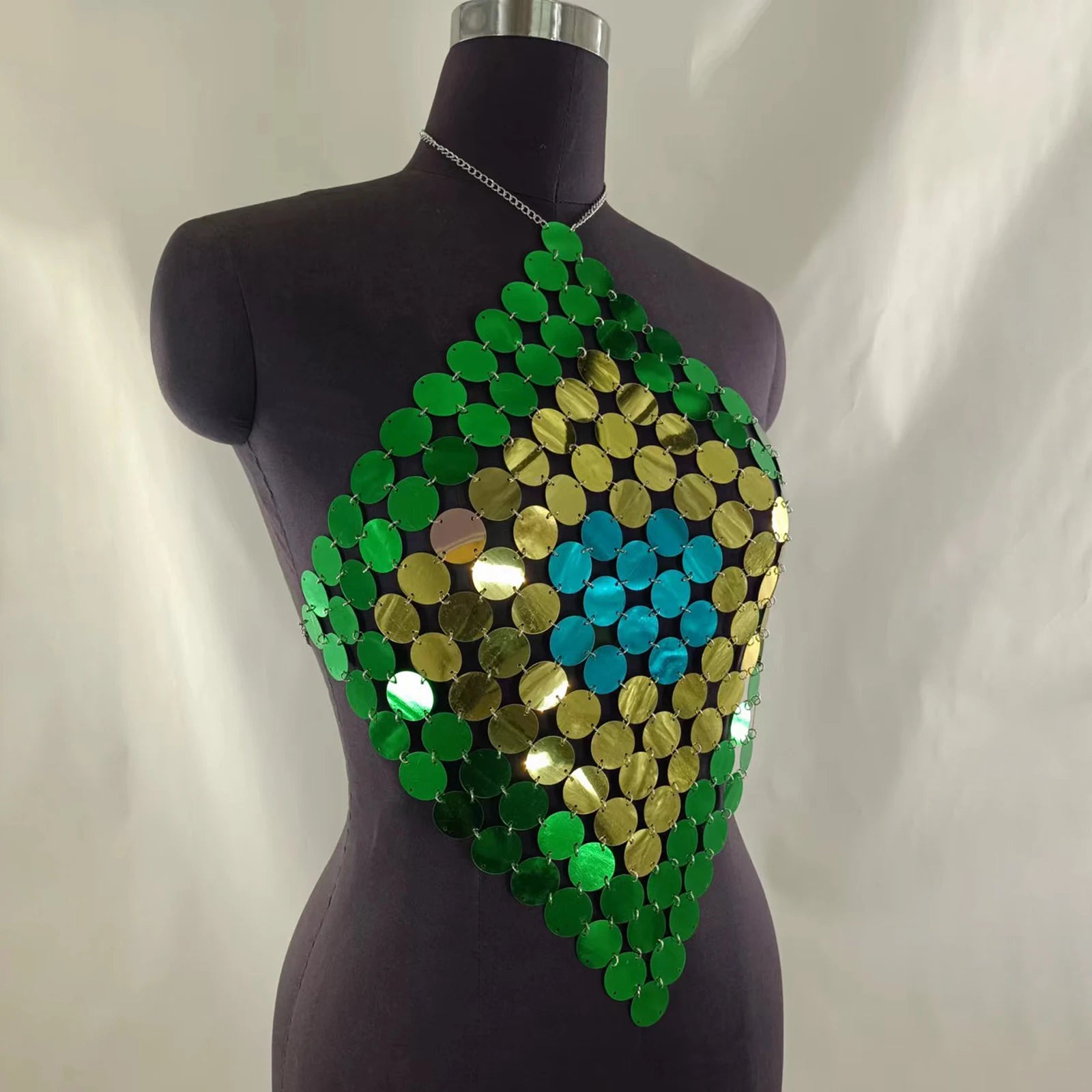 Mini Skirt Shiny Sequins Metal Chain Patchwork Woman Skirt Hollow Out Transparent Fashion Elegant Solid Short Bottom Women Girls