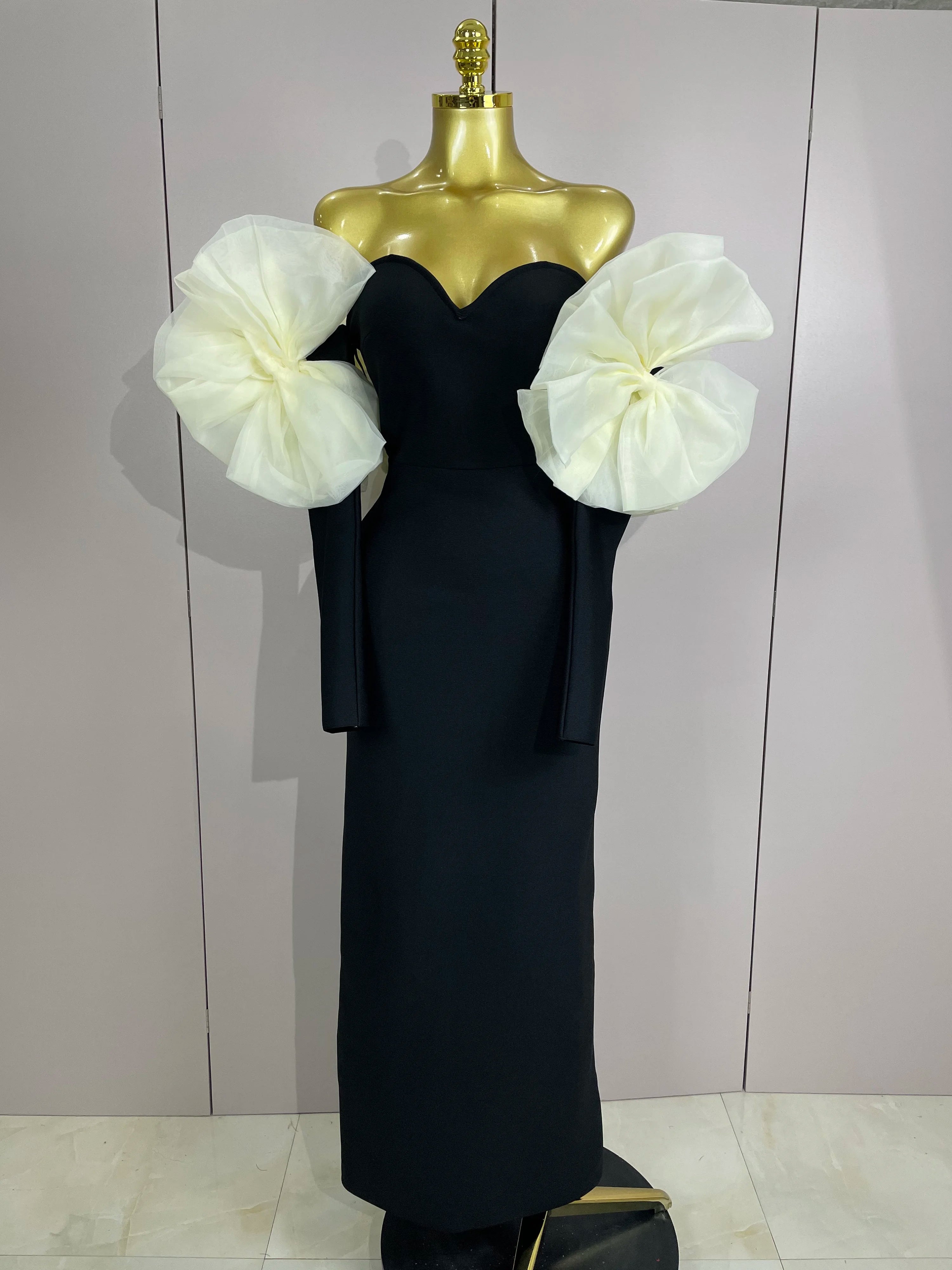 2025 New Women Sexy Off Shoulder Red Bodycon Bandage Dress Long Sleeved Celebrity Elegant Backless Dress Luxury Birthday Dresses black