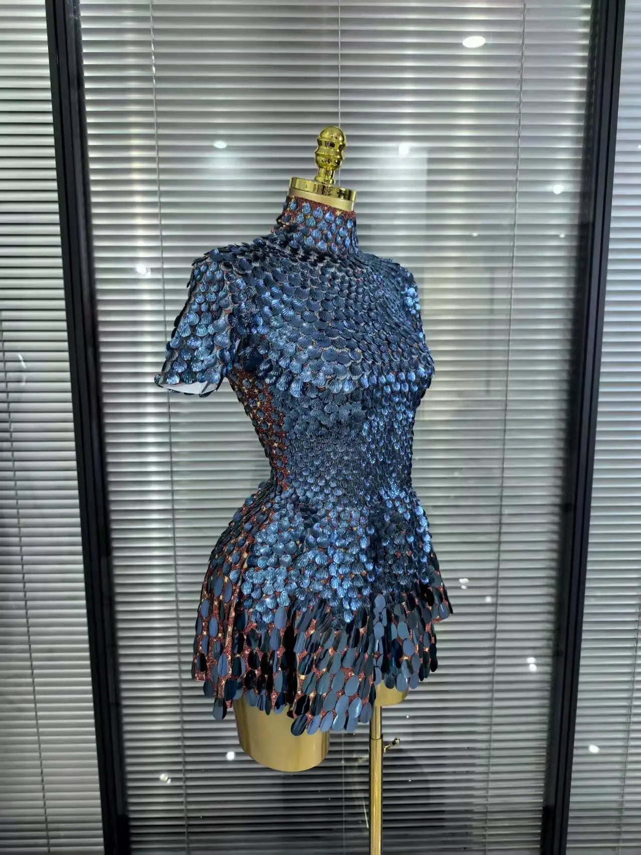 Nightclub Leotard Shining Lovely SequinsMini Dress Costume Celebrate RhinestoneBodysuit Birthday Silver Dresses