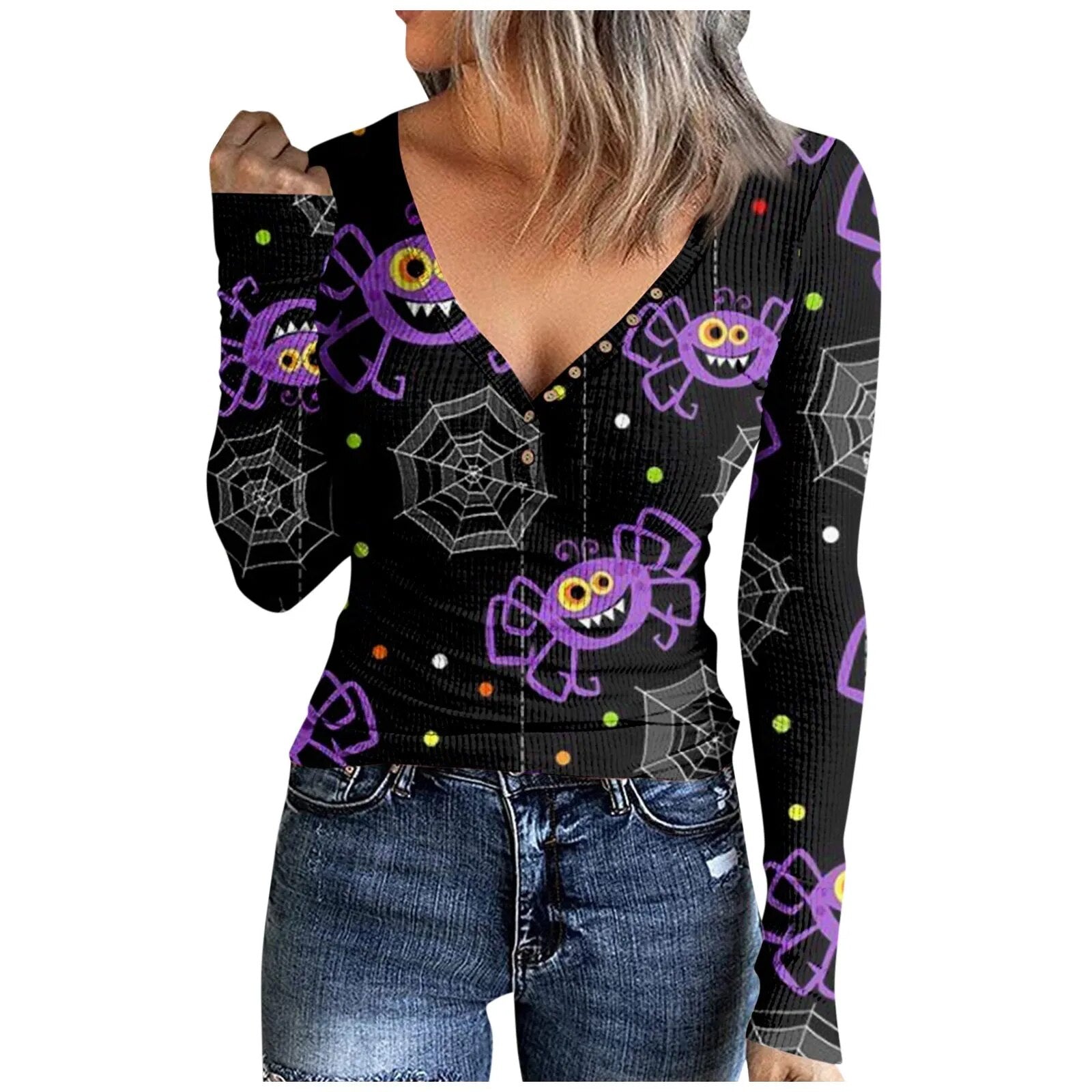 Oversized Hoodie Elegant V Neck Women Pullover Winter 2024 Casual Long Sleeves Halloween Women Sweatshirts Худи Оверсайз Dark Purple
