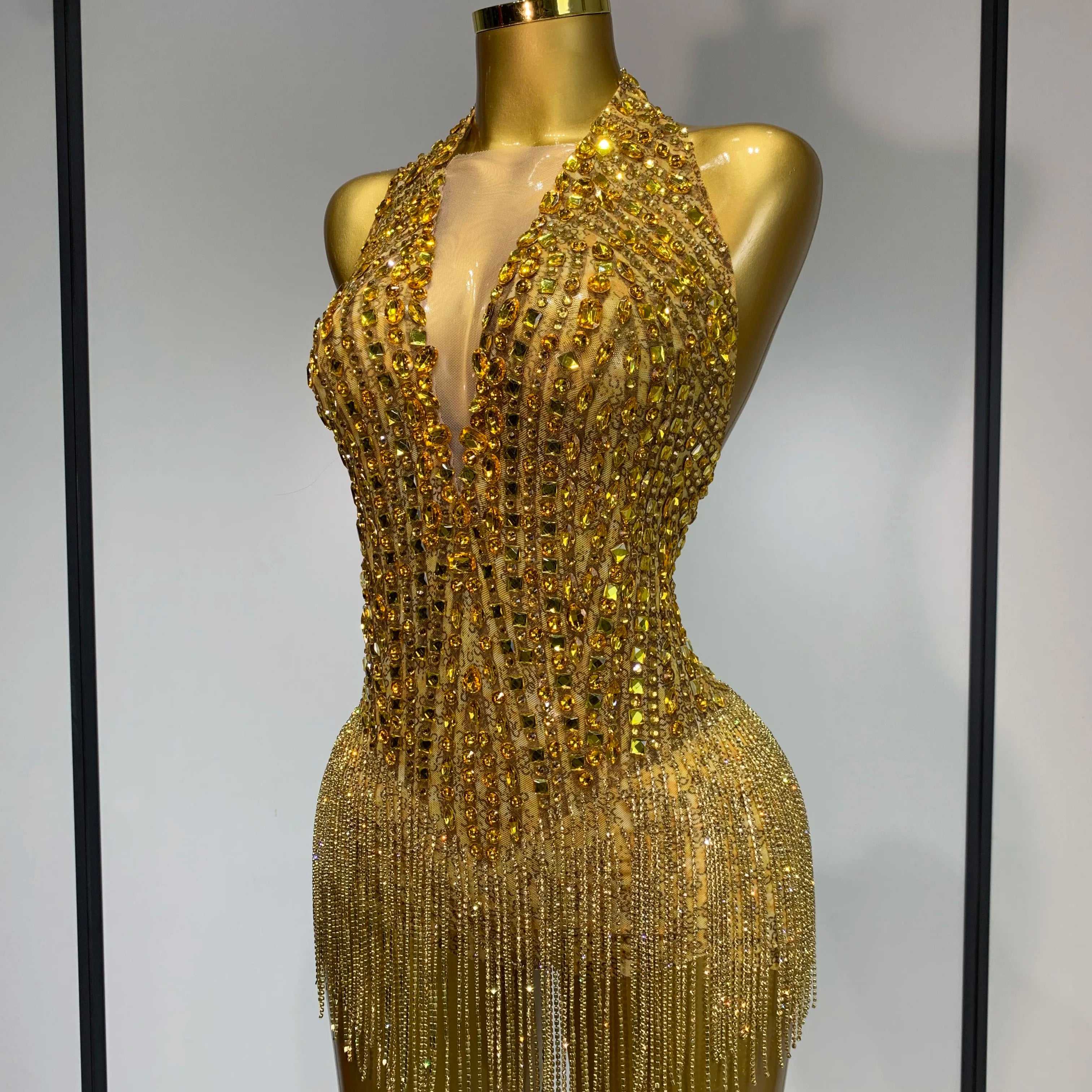 Women Sexy See Through Stretch Bodysuits Birthday Dancer Performance Wear Mesh Luxury Rhinestone Nightclub Hotwife Outfit