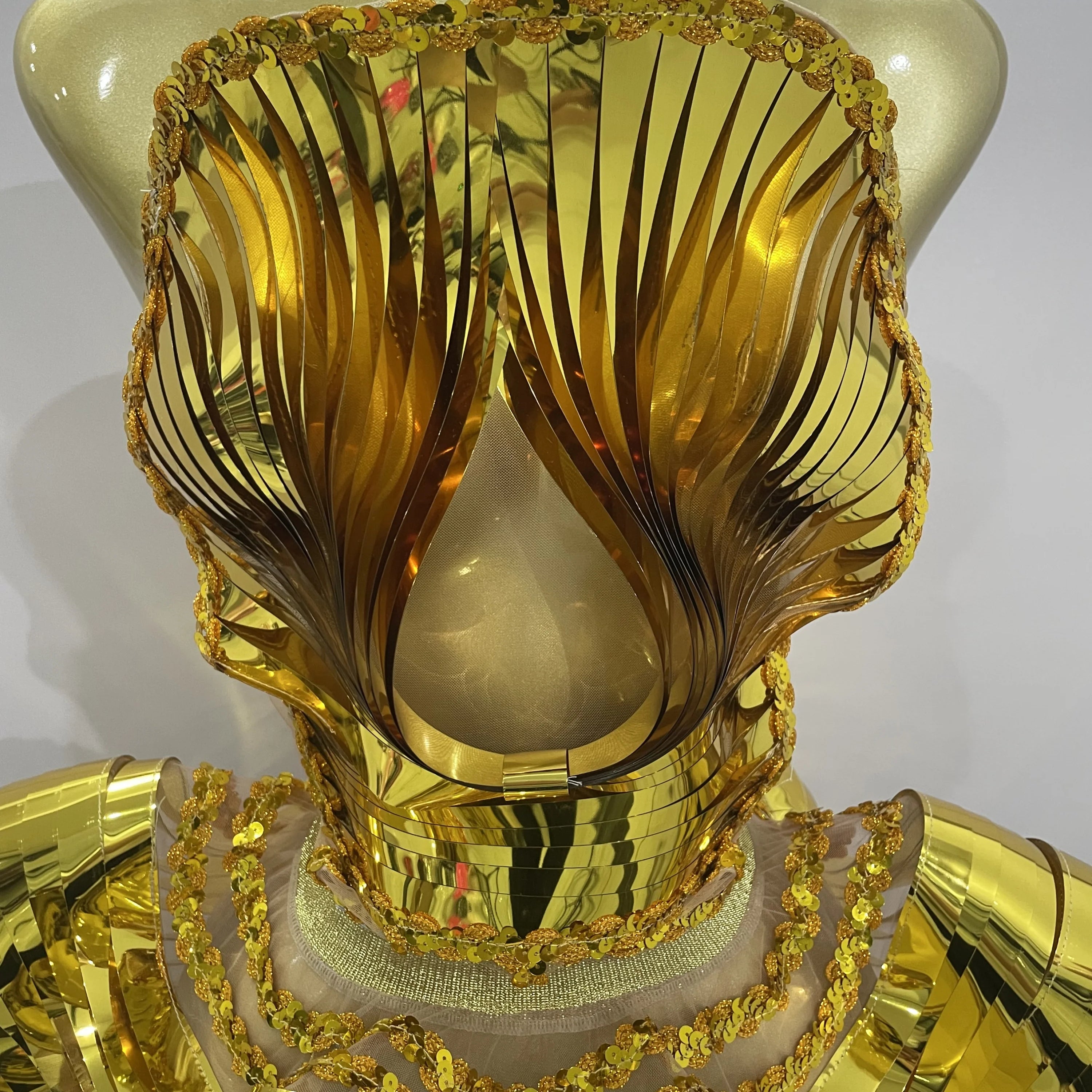 STOCK Shiny Gold Mirrors Sexy 2 Pieces Mini Dress 2025 Women Celebrate Birthday Party Performance Stage Costume Festival Wear