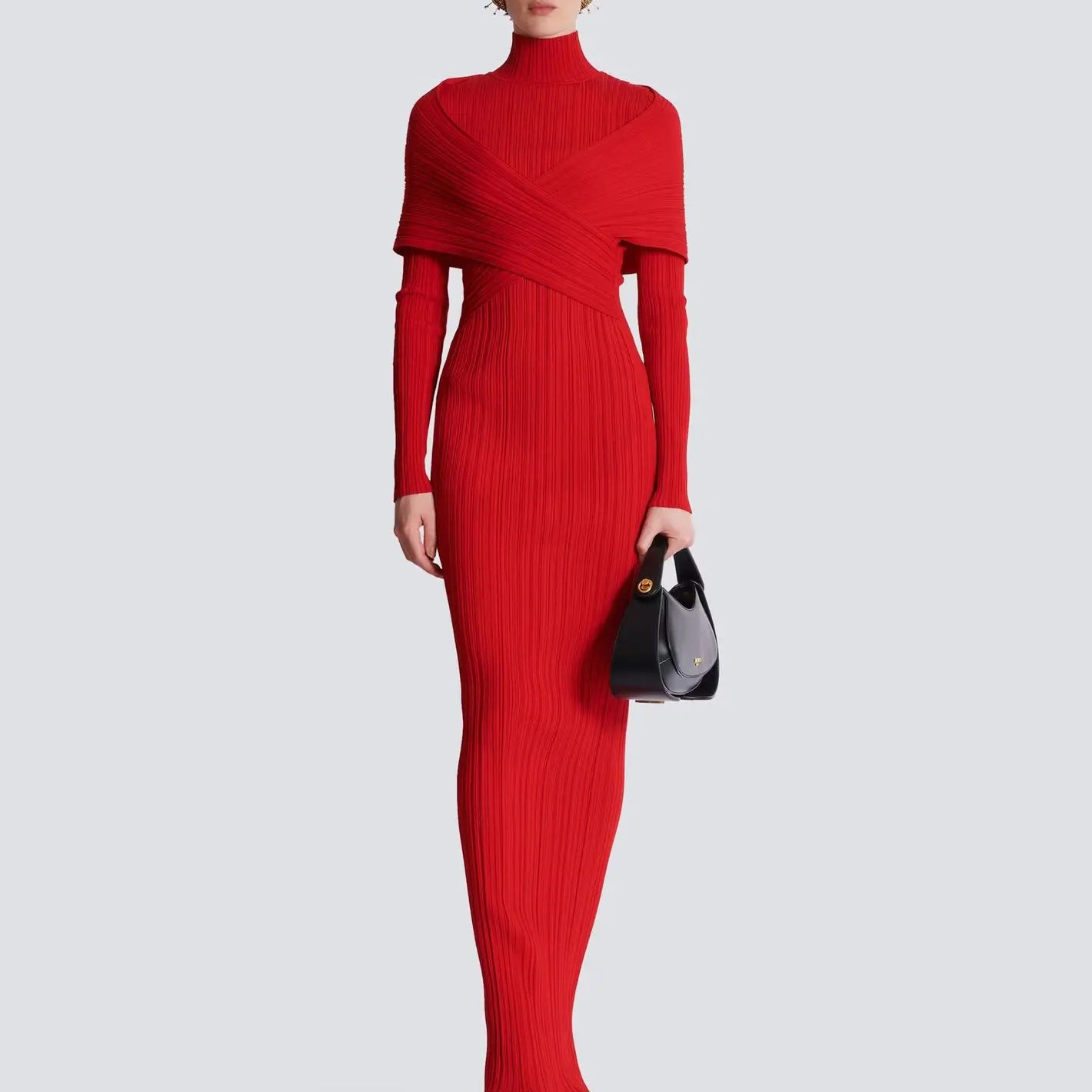2025 New Celebrity Red Carpet Evening Party Dress Women Long Sleeve Sexy Bodycon Long Bandage Celebrate Birthday Party Dress