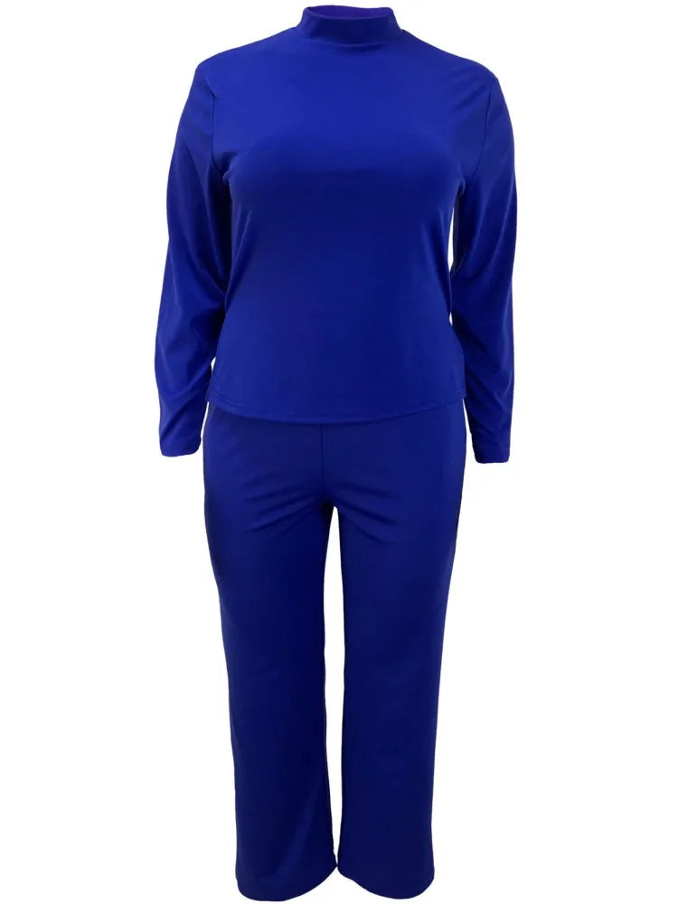 2 Piece Women Sets 2025 Plus Size Spring Autumn Matching Sets Top And Pants Suits Outfits Oversized Clothing