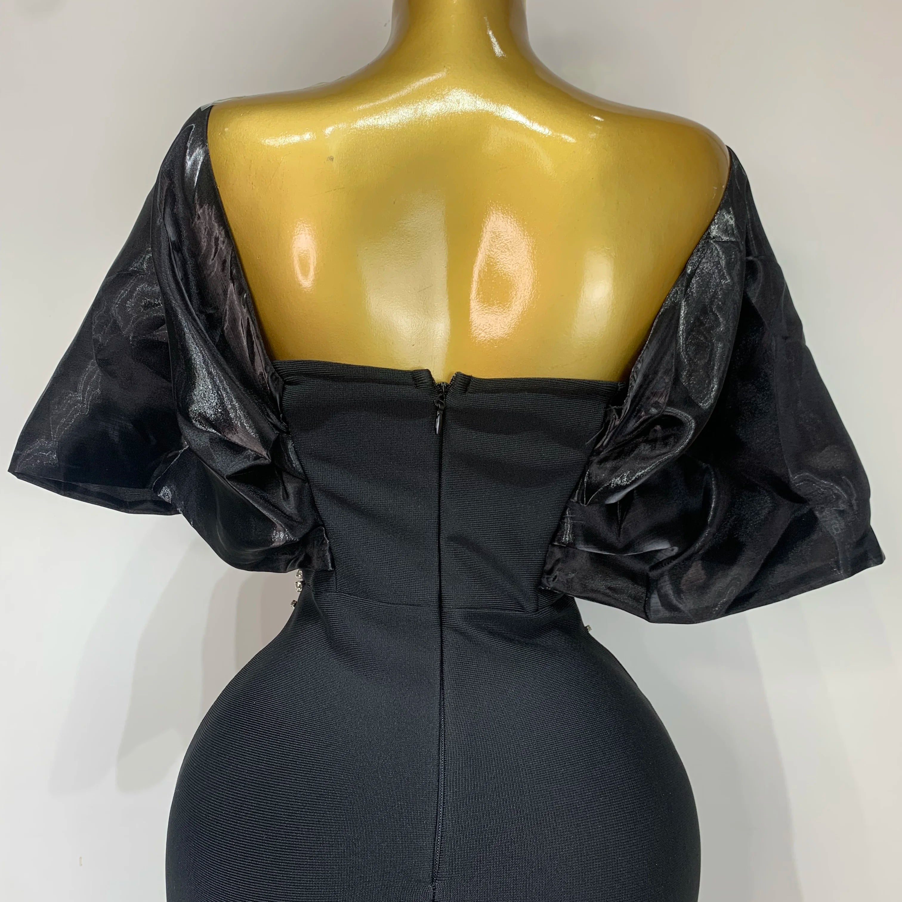 Women Sexy Backless Sparkly Diamonds Black Long Bodycon Bandage Dresses Luxury Birthday Party Celebrity Elegant Knitted Clothing