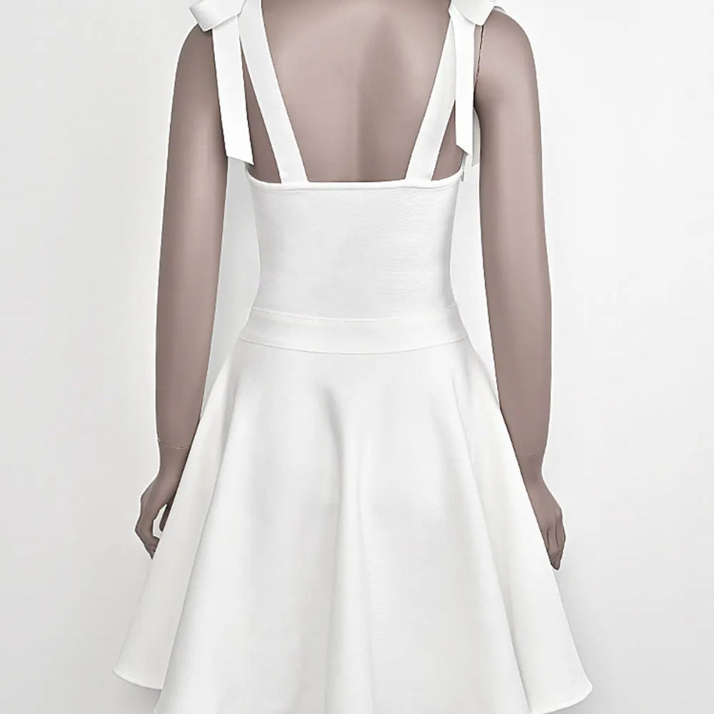 2025 Spring Sexy Women's Puff Bandage Dress Spaghetti Strap Lace Design Sleeveless A-line Mini Dresses Evening Party Vestidos