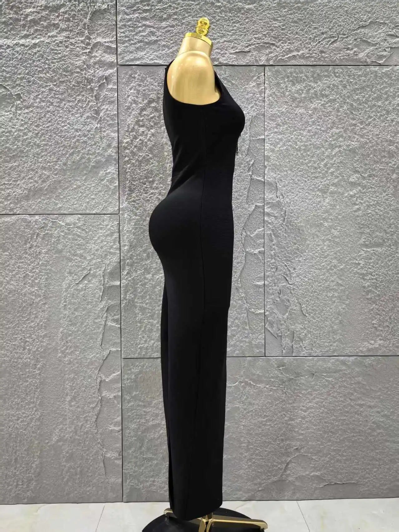 Top Quality Women Sleeveless Sexy Keyholes Shinning Diamond Bodycon Long Bandage Dress Evening Party Celebrate Cocktail Dress