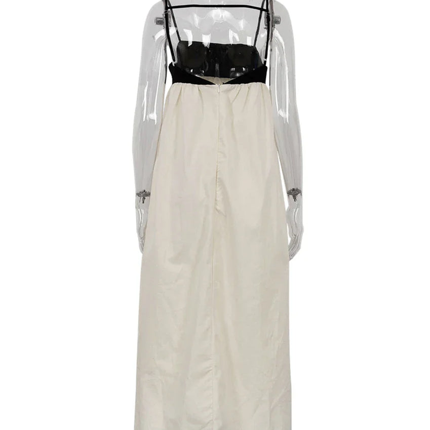 Clacive Sexy Loose Beige Cotton Women'S Dress Summer Strap Sleeveless Ankle Length Dresses Elegnat Classic Female Dress