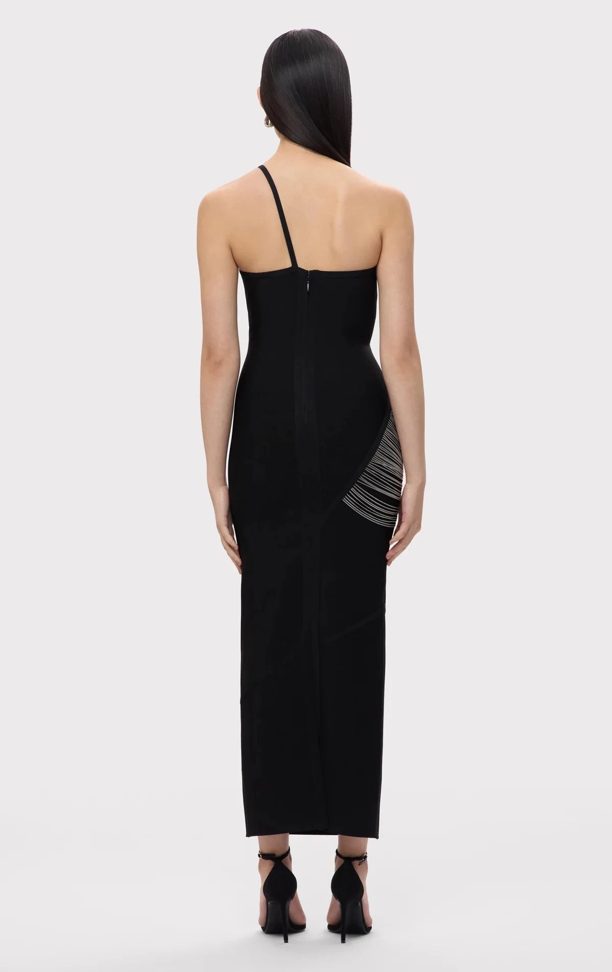 Women Sexy Halter Off the Shoulder Silver Tassels Bodycon Long Bandage Dress Evening Party Celebrate Cocktail Wear