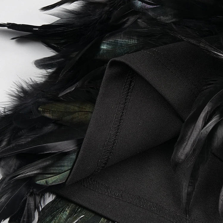 Women'S Luxury Party Dress Black Feather Design Strapless Prom Short Formal Occasions Dance Dress Summer New