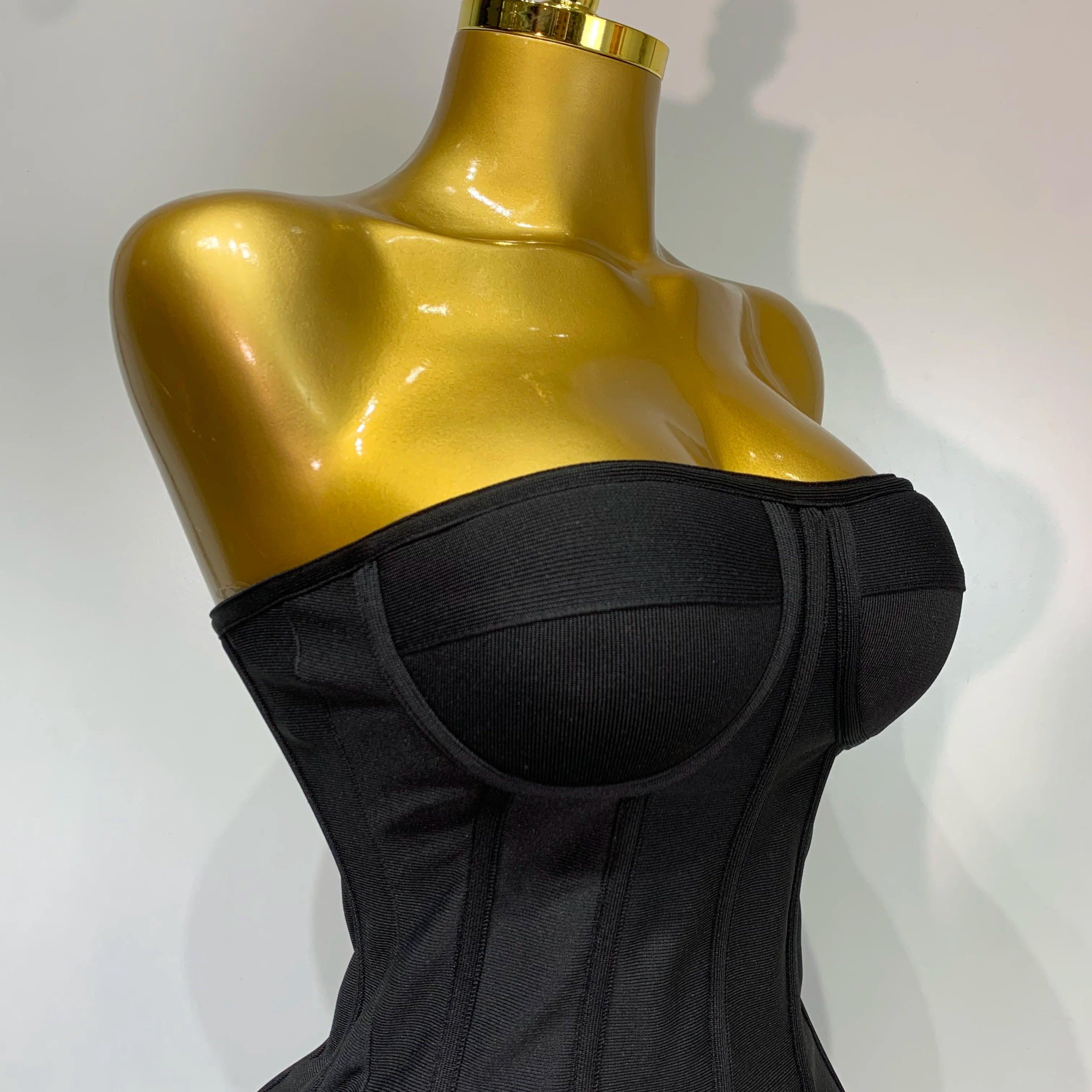 Women Evening Bandage Dress Strapless Bodycon Flowers Mini Celebrity Sexy Birthday Party Dresses Photo Shoot Nightclub Outfit