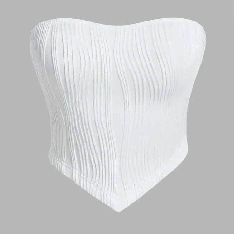 Women Summer Strapless Crop Tube Top Sexy Y2K Clothes Sleeveless Off The Shoulder Tank Top Streetwear Club Party 2024 WHITE