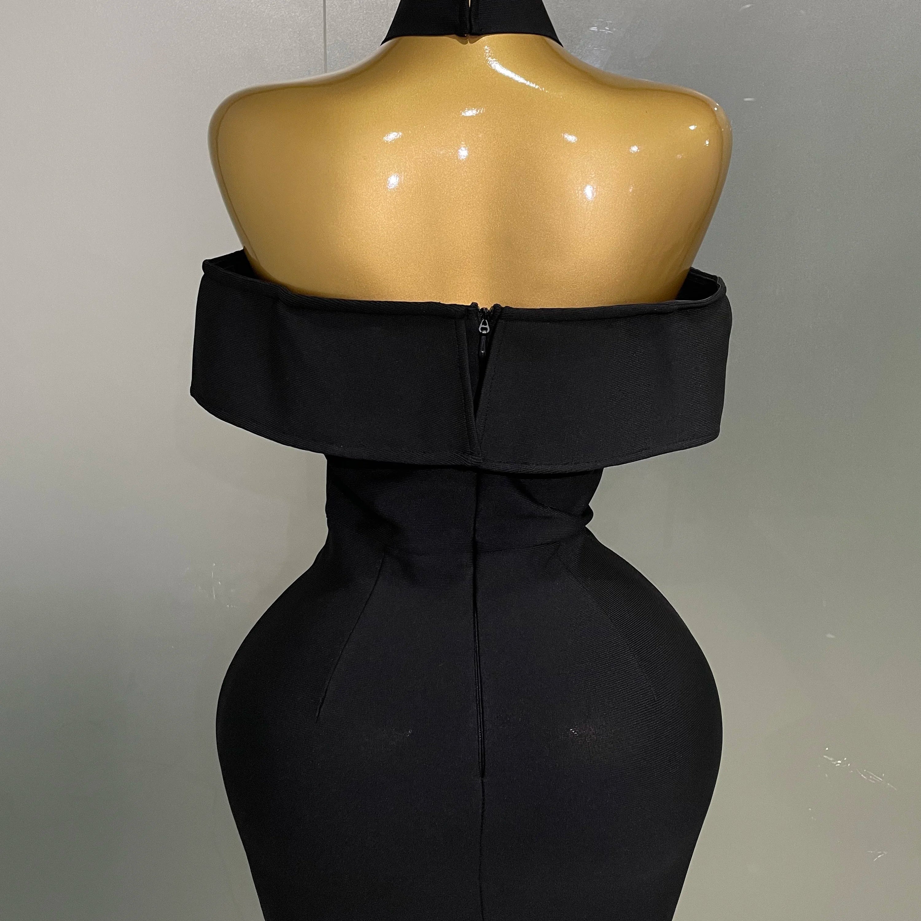 Women 2025 New Sexy Off Shoulder White Flower Black Mini Bodycon Bandage Dress Luxury Celebrity Evening Club Elegant Party Gowns