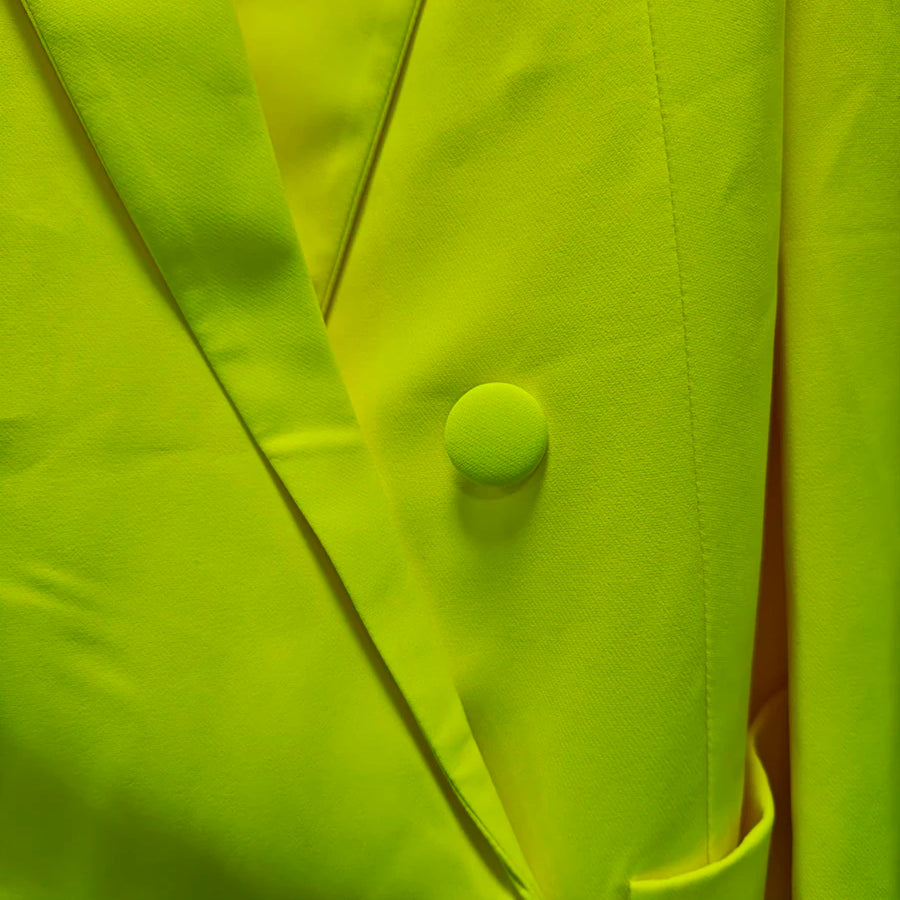 Solid Two Piece Set for Women Lapel Long Sleeves Patchwork Pockets Loose Blazer High Waist Pant Sets Female Clothes