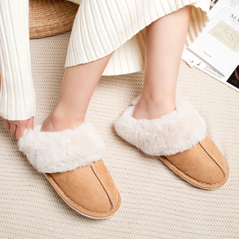 Winter Slippers Women Indoor Outdoor Wear Soft Thick PNon-slip waterproof Warm