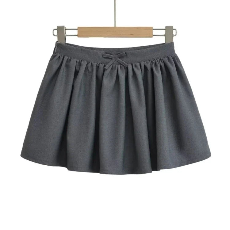 Aonibeier Bow Patchwork Women Halter Crop Top Suits Traf Summer Low Collar Slim Sleeveless Female Tanks Mini Skirt Sets Y2K