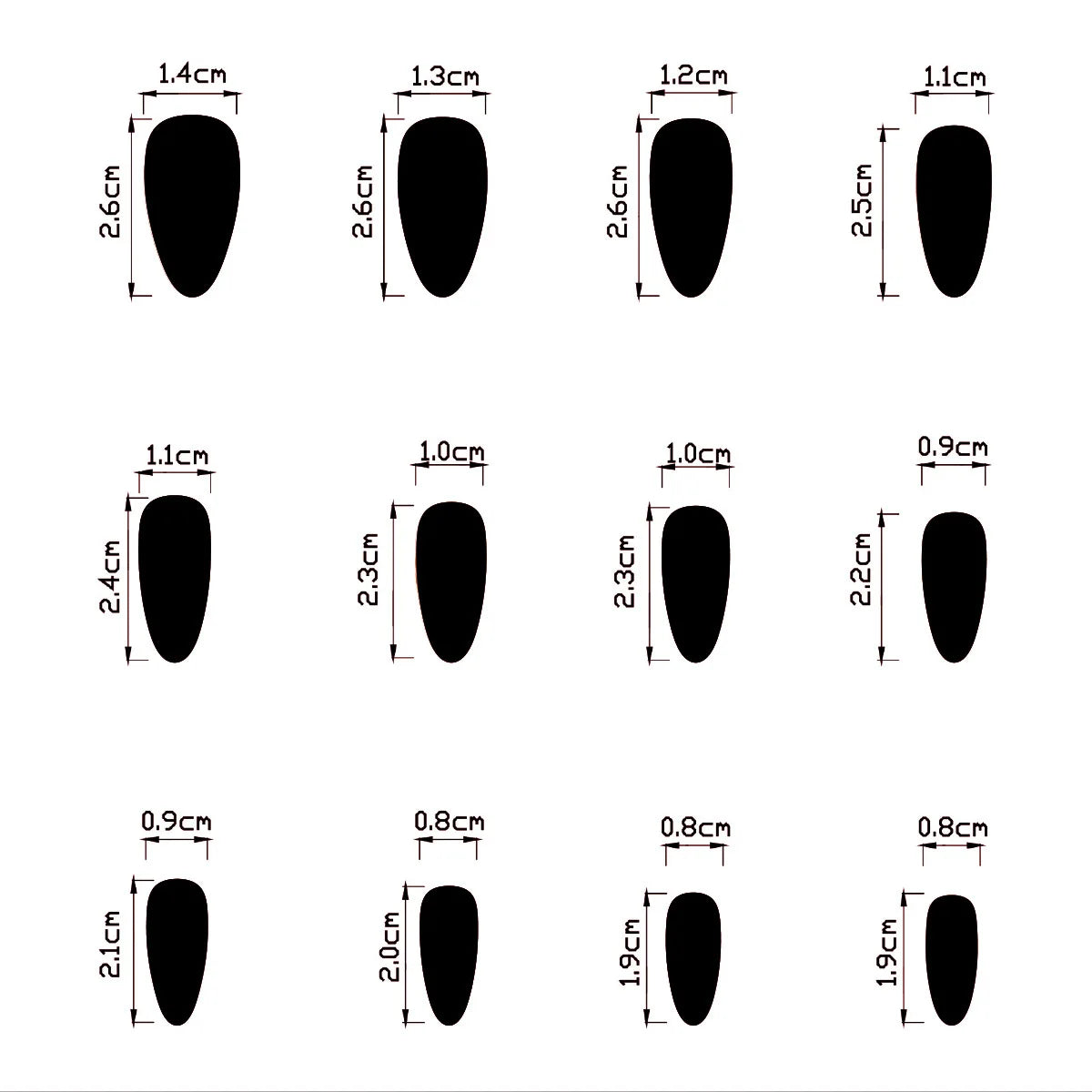 24pcs Sweet Cool False Nails Purple Love Almond Fake Nails Tips for Women Wearable Detachable Spice Girl French Press on Nails