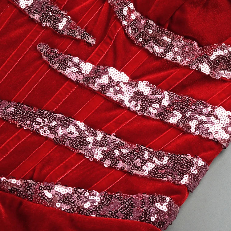 Red Mermaid Birthday Long Dress Off The Shoulder Sequins Details Sparkling Satin Pleated Prom Party Evening Gowns