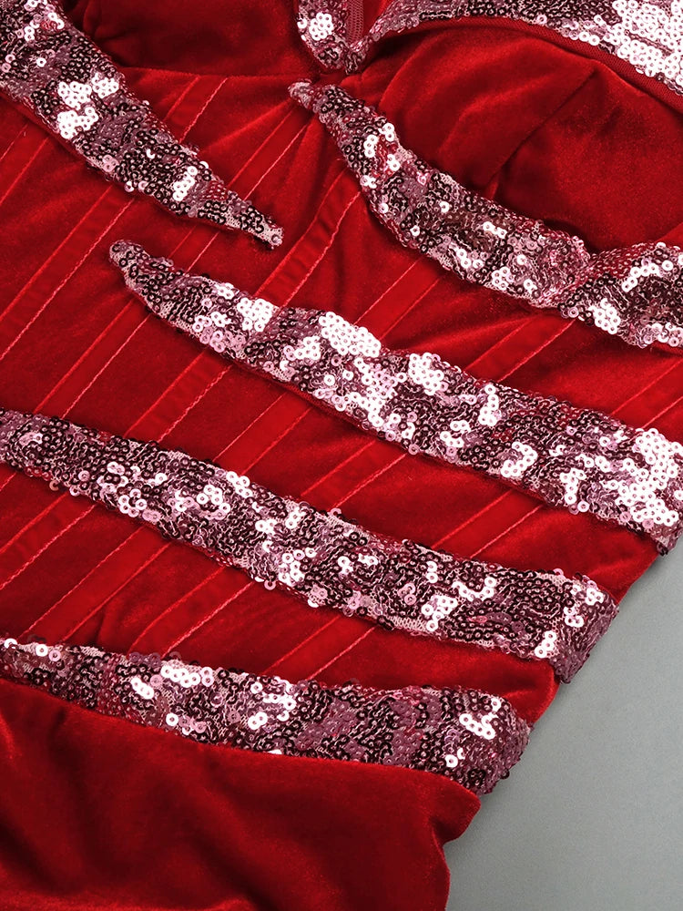 Red Mermaid Birthday Long Dress Off The Shoulder Sequins Details Sparkling Satin Pleated Prom Party Evening Gowns