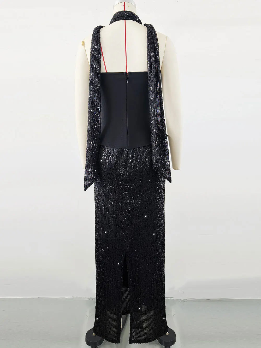 2025 Elegant Women's Light Luxury Dress+Strapless Sleeveless Bodycon Patchwork Long Dress Cocktail Evening Party Vestidos