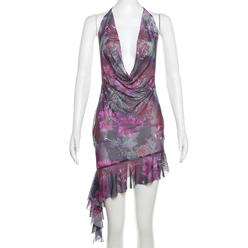 Women's Floral Dresses High Waist Skirts Printed Off-Shoulder Skirts Elegant Luxurious Club Outfits Seaside Vacation Skirts 1