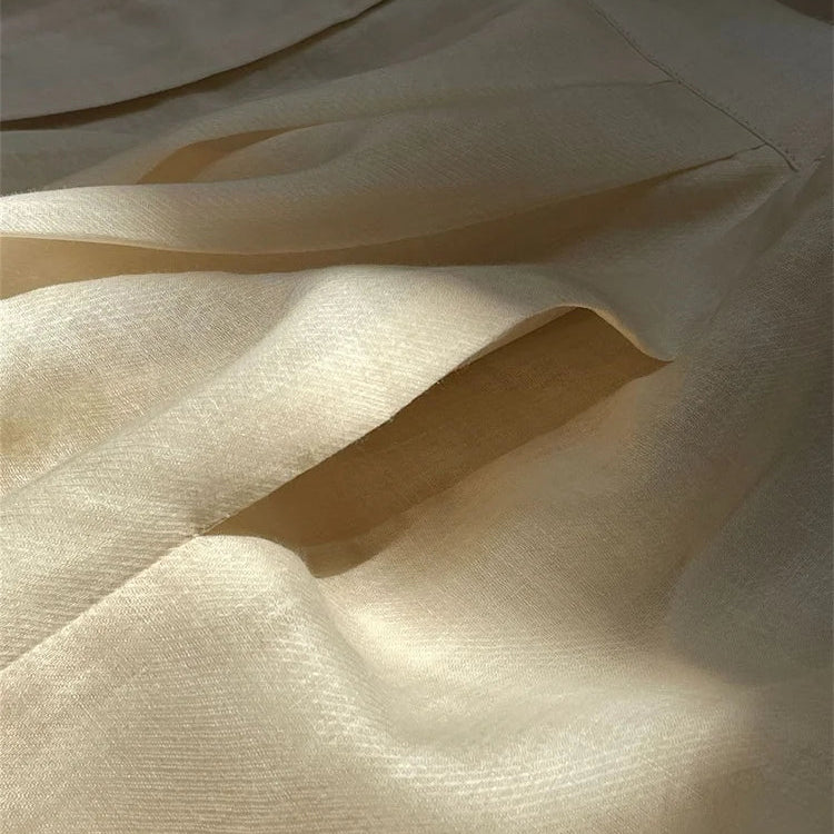 HanOrange Summer Lazy Linen Casual Knee Length Pants Women Loose Thin Anti-transparent A-line Profile Five Cents Trousers