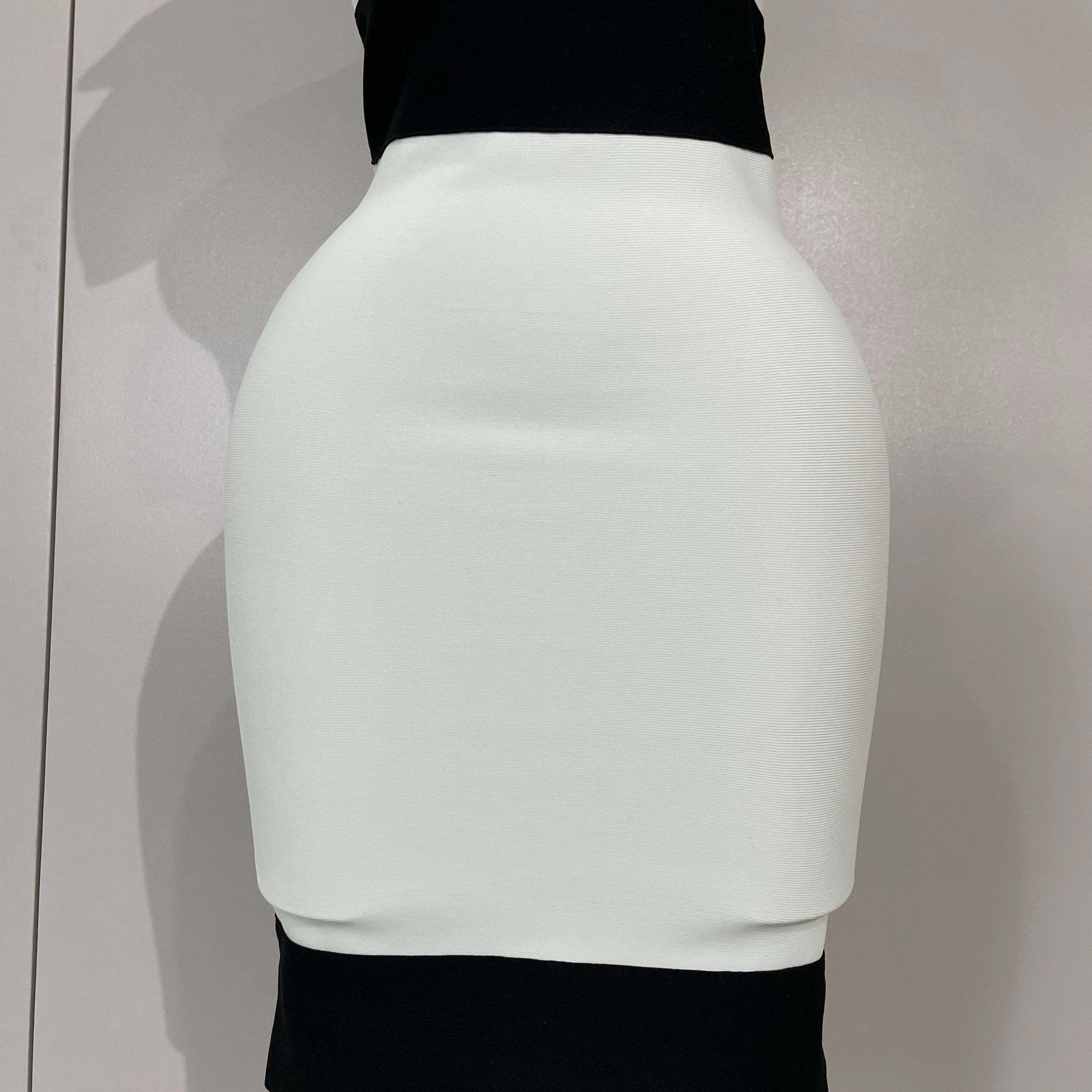 Sexy Bow Tie Black White Patchwork Bodycon Bandage Dress 2025 Women Celebrity Elegant Evening Club Party Birthday Dresses