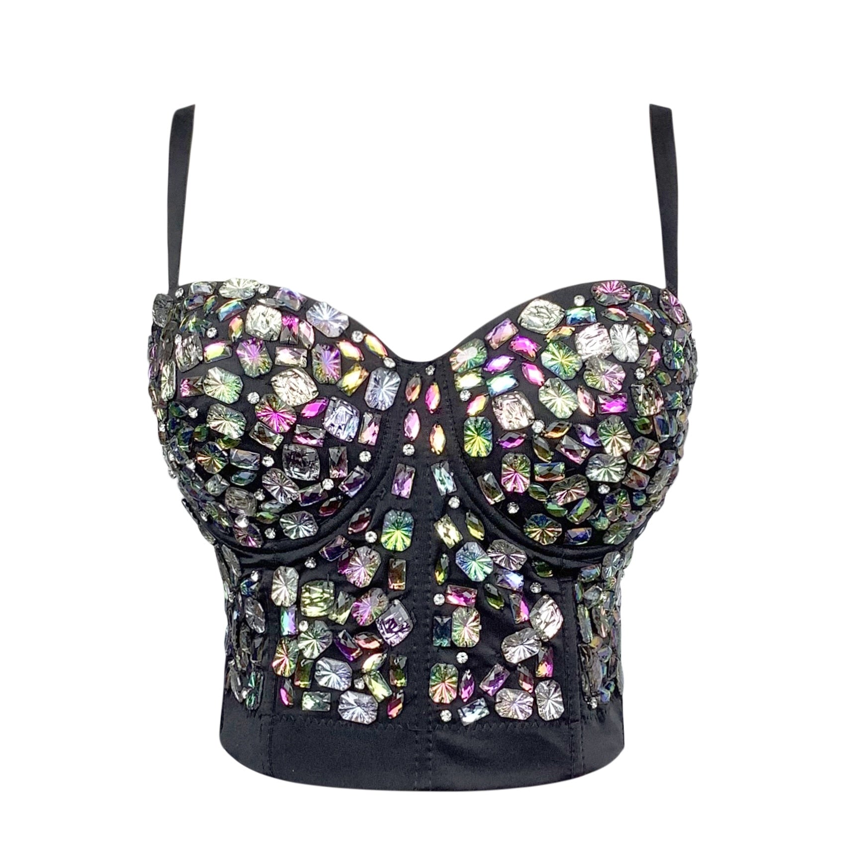 Sexy Bra Women Fashion Spike Stud Rivet Bra Gold Silver Lingerie Punk Party Wear Clubwear push up Bra for women 1035 Black