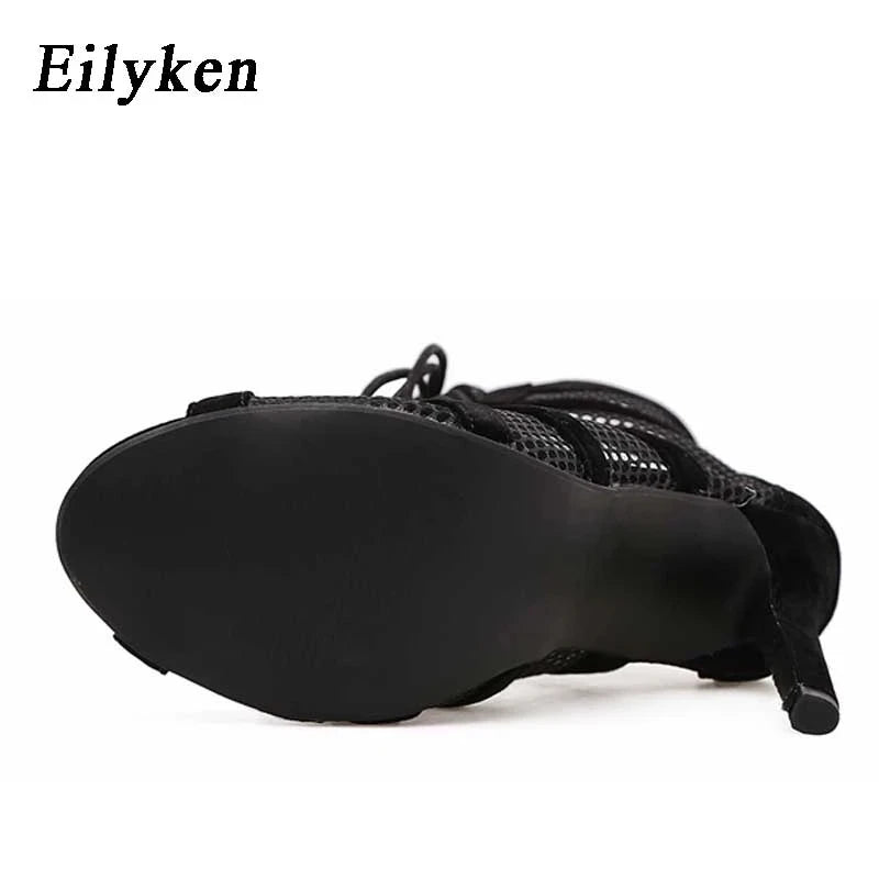 Eilyken Sexy Fashion Women Shoes Very Light Comfort Thin Heels Open Toe Dancing Woman's Sandals Size 43