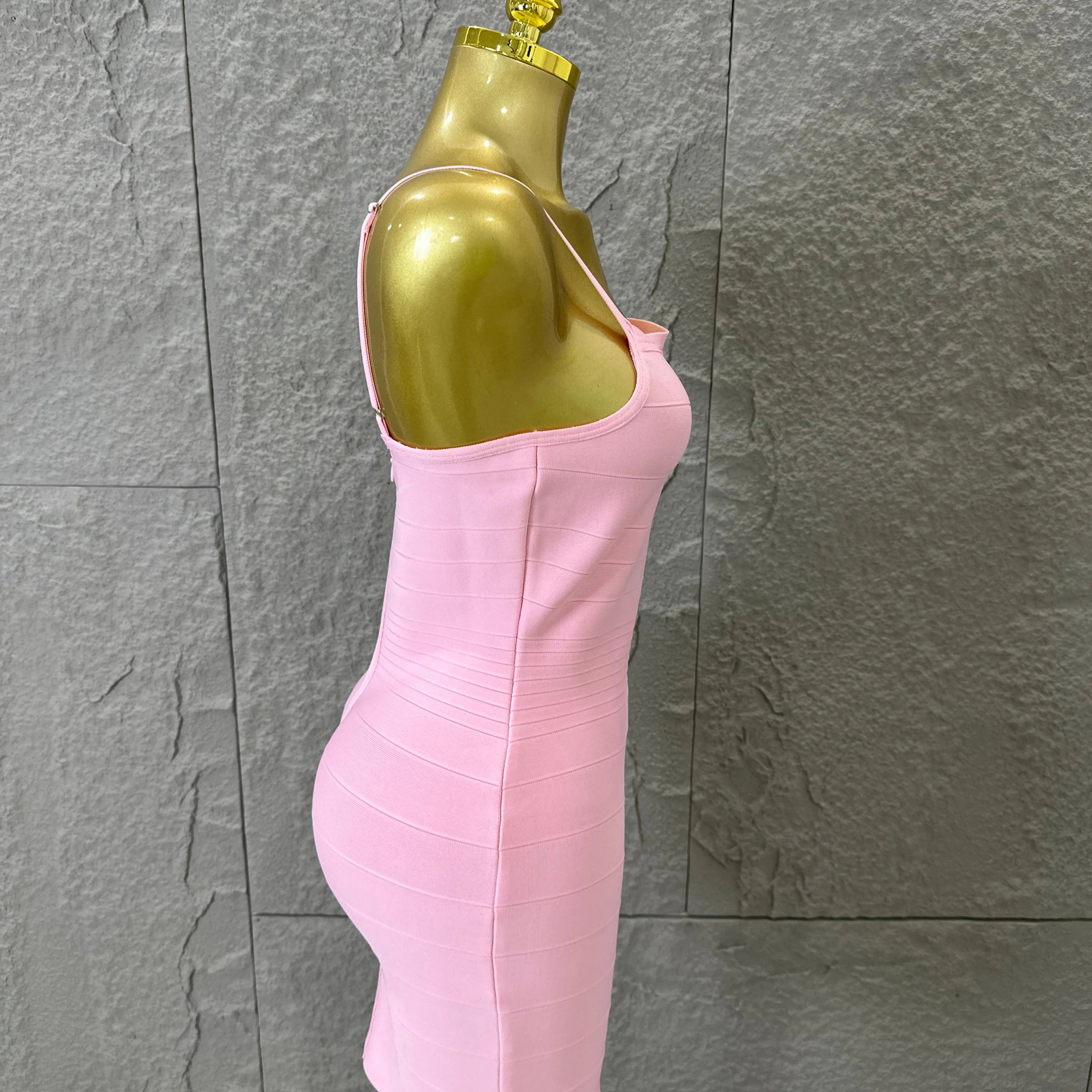 Chic Burgundy Bandage Mini Dress Women Spaghetti Strap Square Neck Bodycon Formal Event Casual Wear Costume