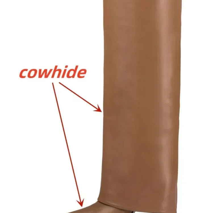 European and American Metal Lock Fasteners for High Tube Skirts, Boot Slopes, Leg Sleeves, Knee Length Boots, Platform Boots S76brown cowhide