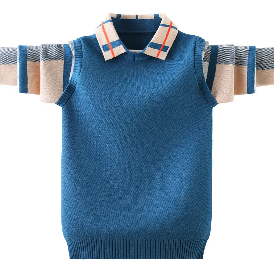 Winter Children's Clothing Boy's Clothes Pullover Knitting Sweater Kids Clothes Cotton Products Keep Warm Boy Sweater
